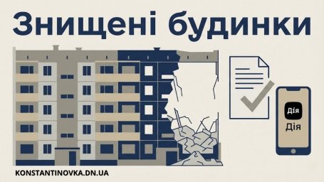 Офіційно визнані знищені будинки у Костянтинівці